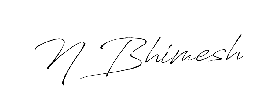 This is the best signature style for the N Bhimesh name. Also you like these signature font (Antro_Vectra). Mix name signature. N Bhimesh signature style 6 images and pictures png