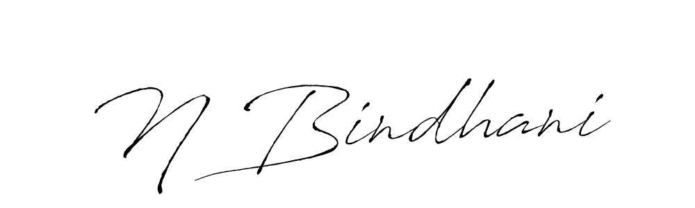 How to make N Bindhani name signature. Use Antro_Vectra style for creating short signs online. This is the latest handwritten sign. N Bindhani signature style 6 images and pictures png