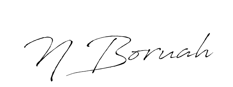 Make a beautiful signature design for name N Boruah. With this signature (Antro_Vectra) style, you can create a handwritten signature for free. N Boruah signature style 6 images and pictures png