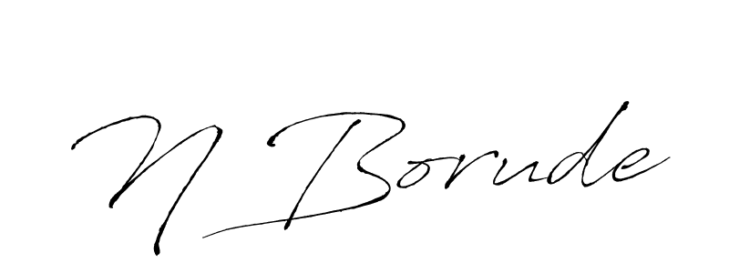 How to make N Borude name signature. Use Antro_Vectra style for creating short signs online. This is the latest handwritten sign. N Borude signature style 6 images and pictures png