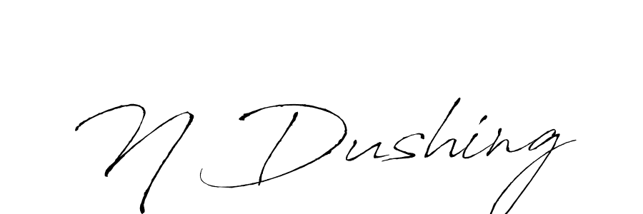 How to make N Dushing signature? Antro_Vectra is a professional autograph style. Create handwritten signature for N Dushing name. N Dushing signature style 6 images and pictures png