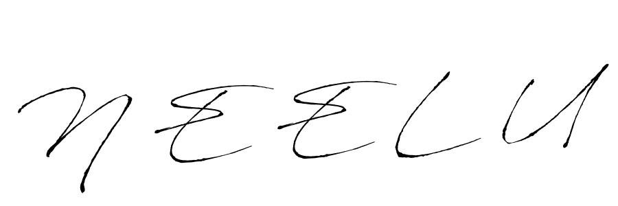 You should practise on your own different ways (Antro_Vectra) to write your name (N E E L U) in signature. don't let someone else do it for you. N E E L U signature style 6 images and pictures png