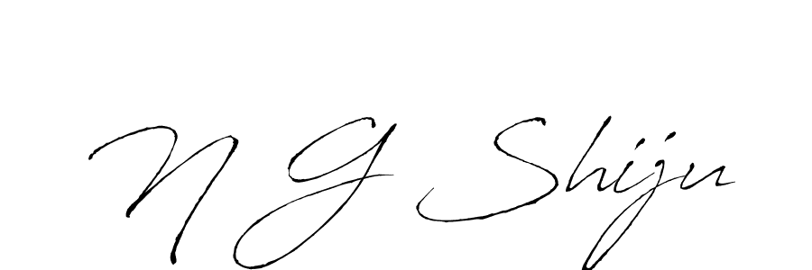 You should practise on your own different ways (Antro_Vectra) to write your name (N G Shiju) in signature. don't let someone else do it for you. N G Shiju signature style 6 images and pictures png