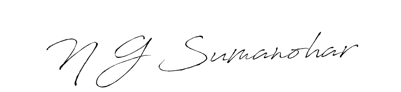 Create a beautiful signature design for name N G Sumanohar. With this signature (Antro_Vectra) fonts, you can make a handwritten signature for free. N G Sumanohar signature style 6 images and pictures png