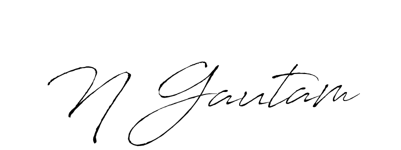 Make a beautiful signature design for name N Gautam. With this signature (Antro_Vectra) style, you can create a handwritten signature for free. N Gautam signature style 6 images and pictures png