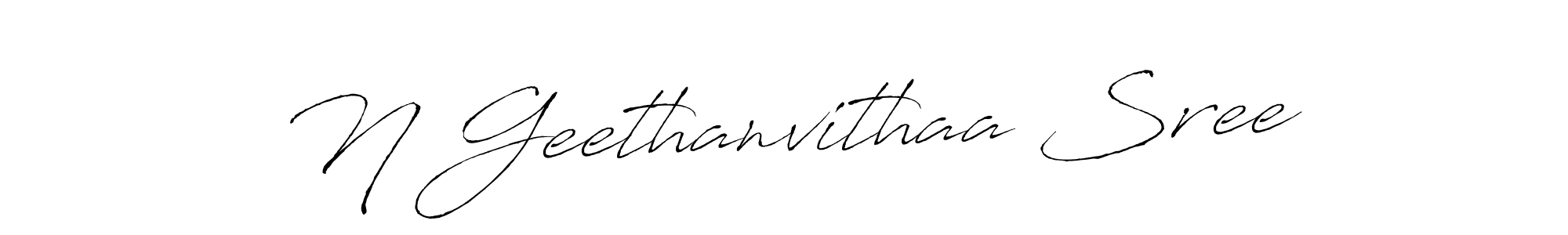 How to make N Geethanvithaa Sree signature? Antro_Vectra is a professional autograph style. Create handwritten signature for N Geethanvithaa Sree name. N Geethanvithaa Sree signature style 6 images and pictures png