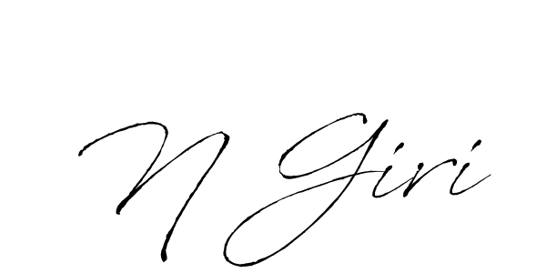 The best way (Antro_Vectra) to make a short signature is to pick only two or three words in your name. The name N Giri include a total of six letters. For converting this name. N Giri signature style 6 images and pictures png
