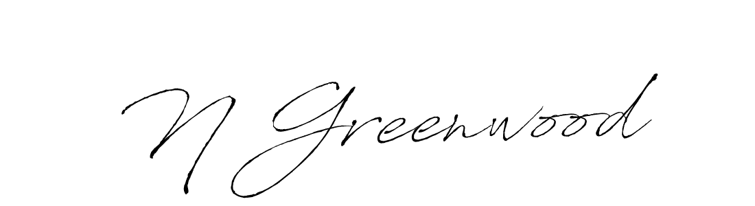 Use a signature maker to create a handwritten signature online. With this signature software, you can design (Antro_Vectra) your own signature for name N Greenwood. N Greenwood signature style 6 images and pictures png