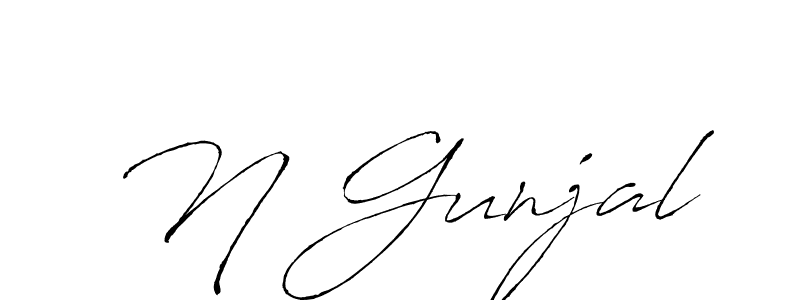 How to Draw N Gunjal signature style? Antro_Vectra is a latest design signature styles for name N Gunjal. N Gunjal signature style 6 images and pictures png