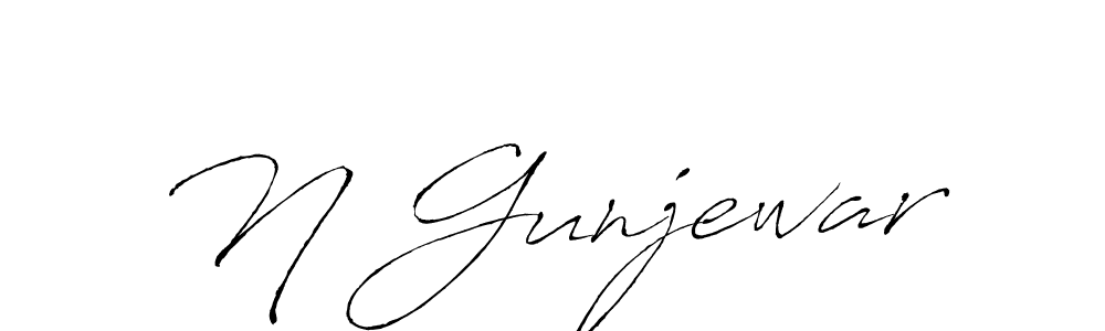 N Gunjewar stylish signature style. Best Handwritten Sign (Antro_Vectra) for my name. Handwritten Signature Collection Ideas for my name N Gunjewar. N Gunjewar signature style 6 images and pictures png