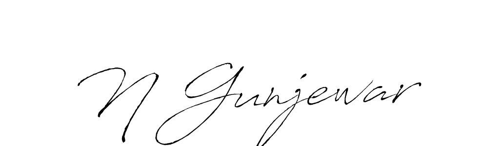 N Gunjewar stylish signature style. Best Handwritten Sign (Antro_Vectra) for my name. Handwritten Signature Collection Ideas for my name N Gunjewar. N Gunjewar signature style 6 images and pictures png