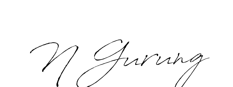 N Gurung stylish signature style. Best Handwritten Sign (Antro_Vectra) for my name. Handwritten Signature Collection Ideas for my name N Gurung. N Gurung signature style 6 images and pictures png