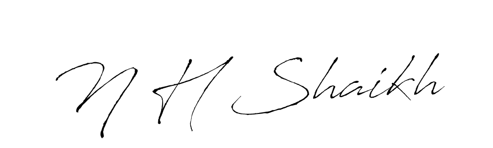 Make a beautiful signature design for name N H Shaikh. Use this online signature maker to create a handwritten signature for free. N H Shaikh signature style 6 images and pictures png