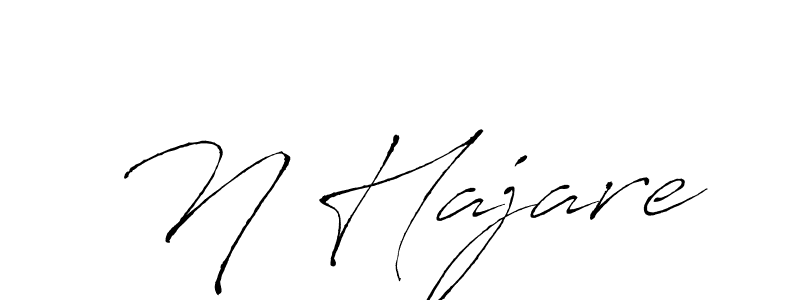 Make a beautiful signature design for name N Hajare. With this signature (Antro_Vectra) style, you can create a handwritten signature for free. N Hajare signature style 6 images and pictures png
