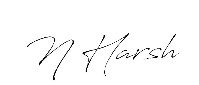 Design your own signature with our free online signature maker. With this signature software, you can create a handwritten (Antro_Vectra) signature for name N Harsh. N Harsh signature style 6 images and pictures png