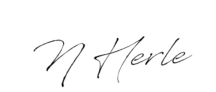N Herle stylish signature style. Best Handwritten Sign (Antro_Vectra) for my name. Handwritten Signature Collection Ideas for my name N Herle. N Herle signature style 6 images and pictures png