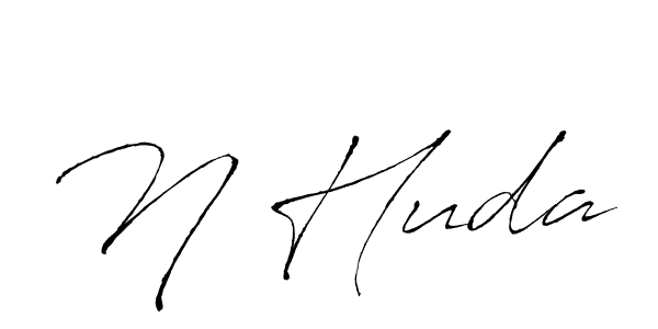 You should practise on your own different ways (Antro_Vectra) to write your name (N Huda) in signature. don't let someone else do it for you. N Huda signature style 6 images and pictures png