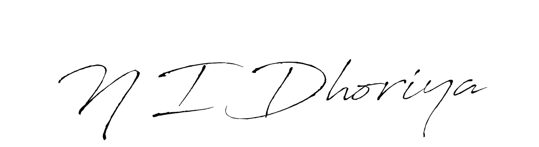 Use a signature maker to create a handwritten signature online. With this signature software, you can design (Antro_Vectra) your own signature for name N I Dhoriya. N I Dhoriya signature style 6 images and pictures png