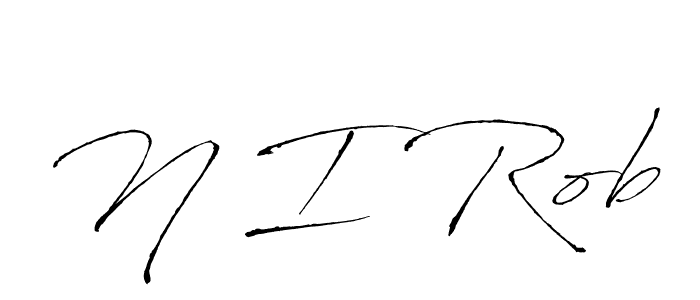Antro_Vectra is a professional signature style that is perfect for those who want to add a touch of class to their signature. It is also a great choice for those who want to make their signature more unique. Get N I Rob name to fancy signature for free. N I Rob signature style 6 images and pictures png