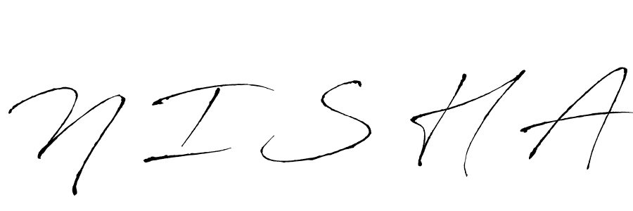 How to make N I S H A name signature. Use Antro_Vectra style for creating short signs online. This is the latest handwritten sign. N I S H A signature style 6 images and pictures png