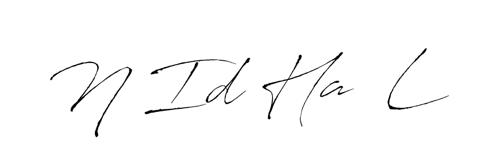 if you are searching for the best signature style for your name N Id Ha  L. so please give up your signature search. here we have designed multiple signature styles  using Antro_Vectra. N Id Ha  L signature style 6 images and pictures png