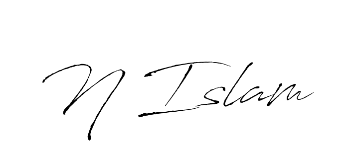 How to make N Islam signature? Antro_Vectra is a professional autograph style. Create handwritten signature for N Islam name. N Islam signature style 6 images and pictures png