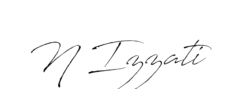 The best way (Antro_Vectra) to make a short signature is to pick only two or three words in your name. The name N Izzati include a total of six letters. For converting this name. N Izzati signature style 6 images and pictures png