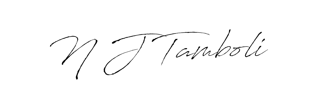 Create a beautiful signature design for name N J Tamboli. With this signature (Antro_Vectra) fonts, you can make a handwritten signature for free. N J Tamboli signature style 6 images and pictures png