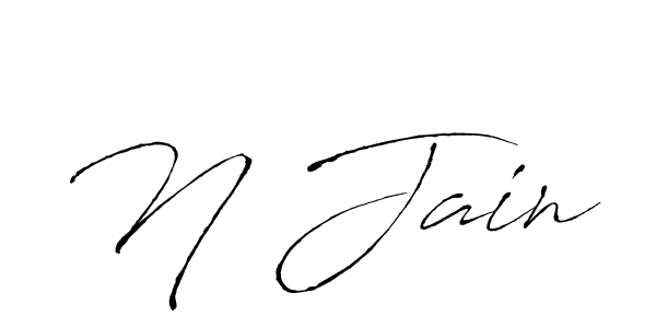 The best way (Antro_Vectra) to make a short signature is to pick only two or three words in your name. The name N Jain include a total of six letters. For converting this name. N Jain signature style 6 images and pictures png