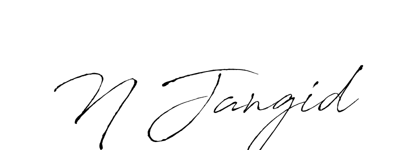 Use a signature maker to create a handwritten signature online. With this signature software, you can design (Antro_Vectra) your own signature for name N Jangid. N Jangid signature style 6 images and pictures png