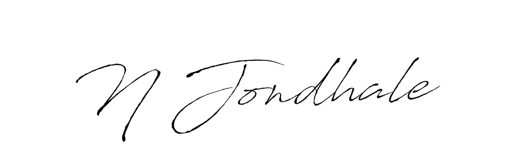 Design your own signature with our free online signature maker. With this signature software, you can create a handwritten (Antro_Vectra) signature for name N Jondhale. N Jondhale signature style 6 images and pictures png