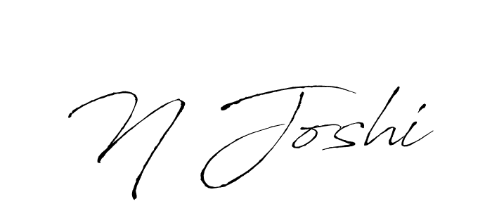 Create a beautiful signature design for name N Joshi. With this signature (Antro_Vectra) fonts, you can make a handwritten signature for free. N Joshi signature style 6 images and pictures png