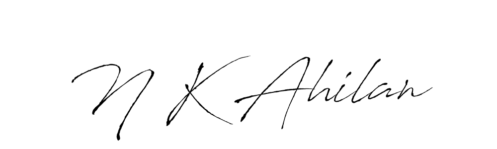 N K Ahilan stylish signature style. Best Handwritten Sign (Antro_Vectra) for my name. Handwritten Signature Collection Ideas for my name N K Ahilan. N K Ahilan signature style 6 images and pictures png