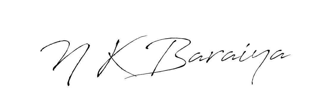 The best way (Antro_Vectra) to make a short signature is to pick only two or three words in your name. The name N K Baraiya include a total of six letters. For converting this name. N K Baraiya signature style 6 images and pictures png