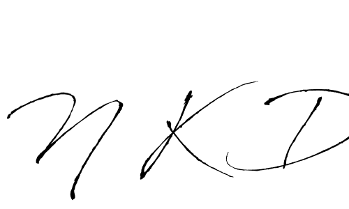 Make a beautiful signature design for name N K D. With this signature (Antro_Vectra) style, you can create a handwritten signature for free. N K D signature style 6 images and pictures png