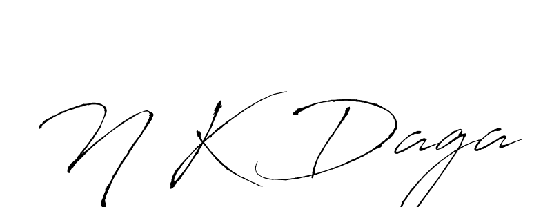 Create a beautiful signature design for name N K Daga. With this signature (Antro_Vectra) fonts, you can make a handwritten signature for free. N K Daga signature style 6 images and pictures png