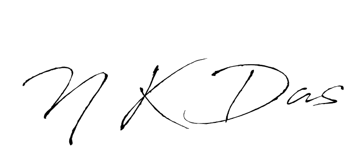 The best way (Antro_Vectra) to make a short signature is to pick only two or three words in your name. The name N K Das include a total of six letters. For converting this name. N K Das signature style 6 images and pictures png