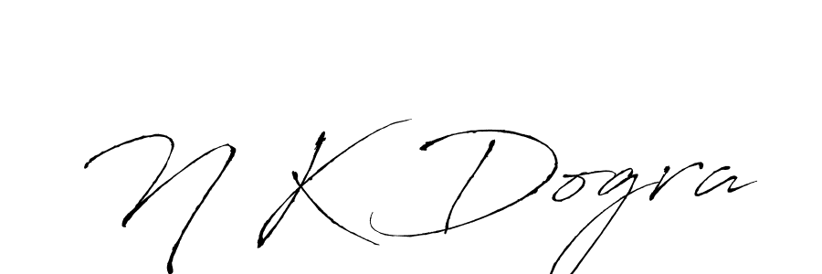 Make a beautiful signature design for name N K Dogra. With this signature (Antro_Vectra) style, you can create a handwritten signature for free. N K Dogra signature style 6 images and pictures png