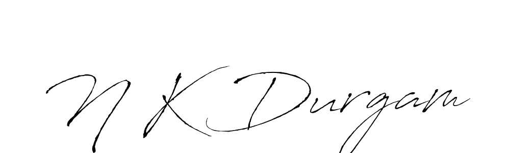 The best way (Antro_Vectra) to make a short signature is to pick only two or three words in your name. The name N K Durgam include a total of six letters. For converting this name. N K Durgam signature style 6 images and pictures png