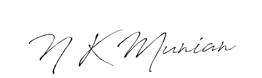 How to make N K Munian signature? Antro_Vectra is a professional autograph style. Create handwritten signature for N K Munian name. N K Munian signature style 6 images and pictures png