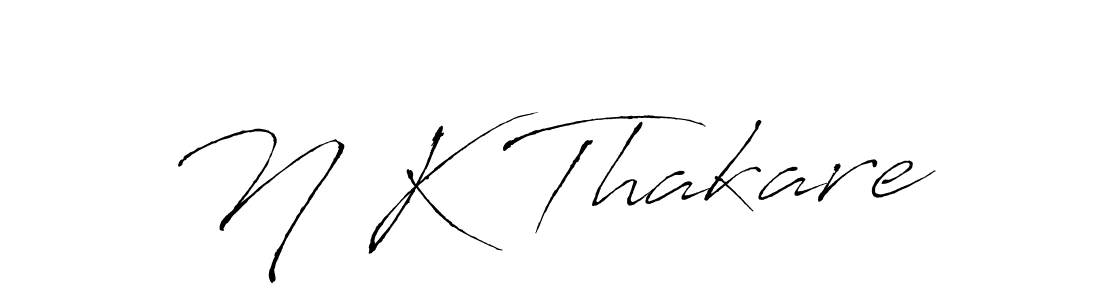 N K Thakare stylish signature style. Best Handwritten Sign (Antro_Vectra) for my name. Handwritten Signature Collection Ideas for my name N K Thakare. N K Thakare signature style 6 images and pictures png