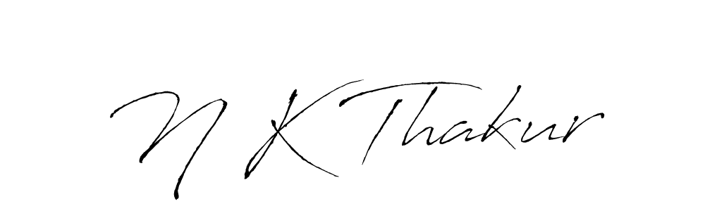 How to make N K Thakur name signature. Use Antro_Vectra style for creating short signs online. This is the latest handwritten sign. N K Thakur signature style 6 images and pictures png