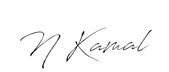 Make a beautiful signature design for name N Kamal. With this signature (Antro_Vectra) style, you can create a handwritten signature for free. N Kamal signature style 6 images and pictures png