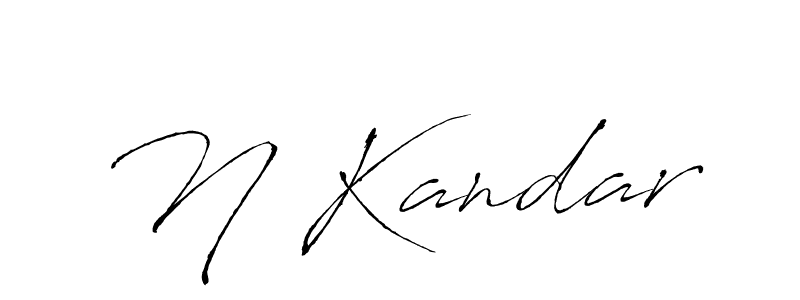 Design your own signature with our free online signature maker. With this signature software, you can create a handwritten (Antro_Vectra) signature for name N Kandar. N Kandar signature style 6 images and pictures png