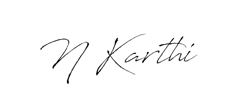 The best way (Antro_Vectra) to make a short signature is to pick only two or three words in your name. The name N Karthi include a total of six letters. For converting this name. N Karthi signature style 6 images and pictures png
