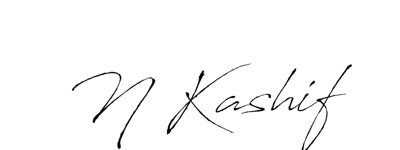 The best way (Antro_Vectra) to make a short signature is to pick only two or three words in your name. The name N Kashif include a total of six letters. For converting this name. N Kashif signature style 6 images and pictures png