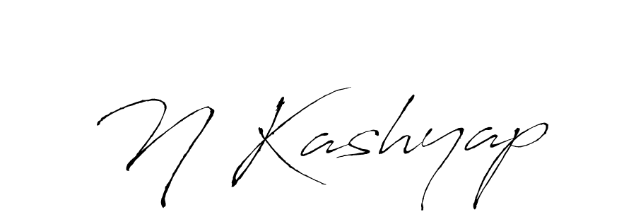 Design your own signature with our free online signature maker. With this signature software, you can create a handwritten (Antro_Vectra) signature for name N Kashyap. N Kashyap signature style 6 images and pictures png