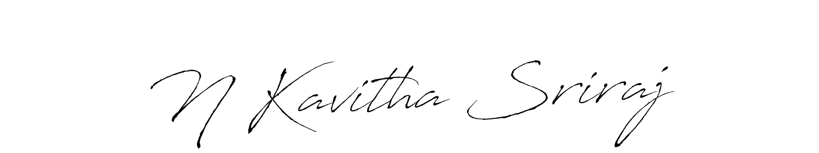 You should practise on your own different ways (Antro_Vectra) to write your name (N Kavitha Sriraj) in signature. don't let someone else do it for you. N Kavitha Sriraj signature style 6 images and pictures png