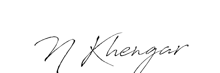 Use a signature maker to create a handwritten signature online. With this signature software, you can design (Antro_Vectra) your own signature for name N Khengar. N Khengar signature style 6 images and pictures png