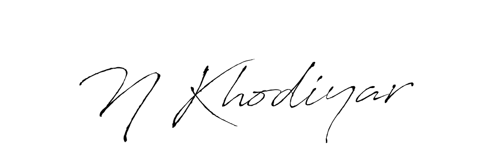 if you are searching for the best signature style for your name N Khodiyar. so please give up your signature search. here we have designed multiple signature styles  using Antro_Vectra. N Khodiyar signature style 6 images and pictures png